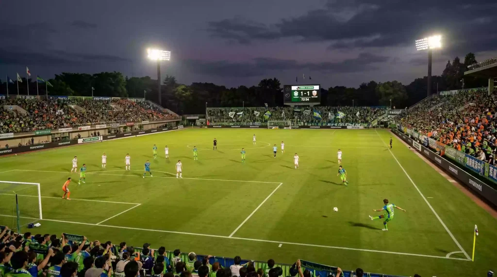 Partido de la J2 League segunda división japonesa en estadio